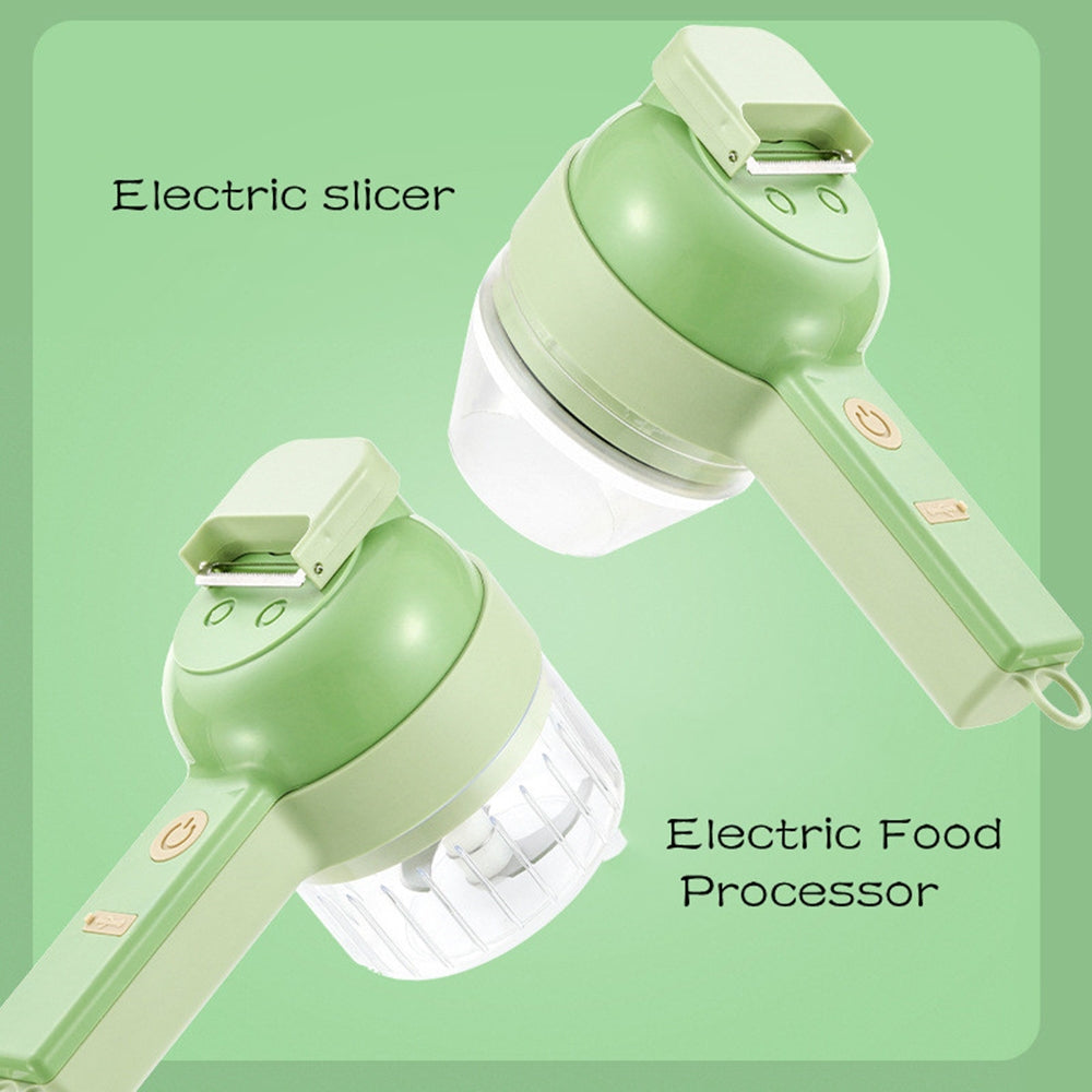 4 In 1 Handheld Electric Vegetable Cutter Multifunction Vegetable Fruit Slicer - BM House & Garden
