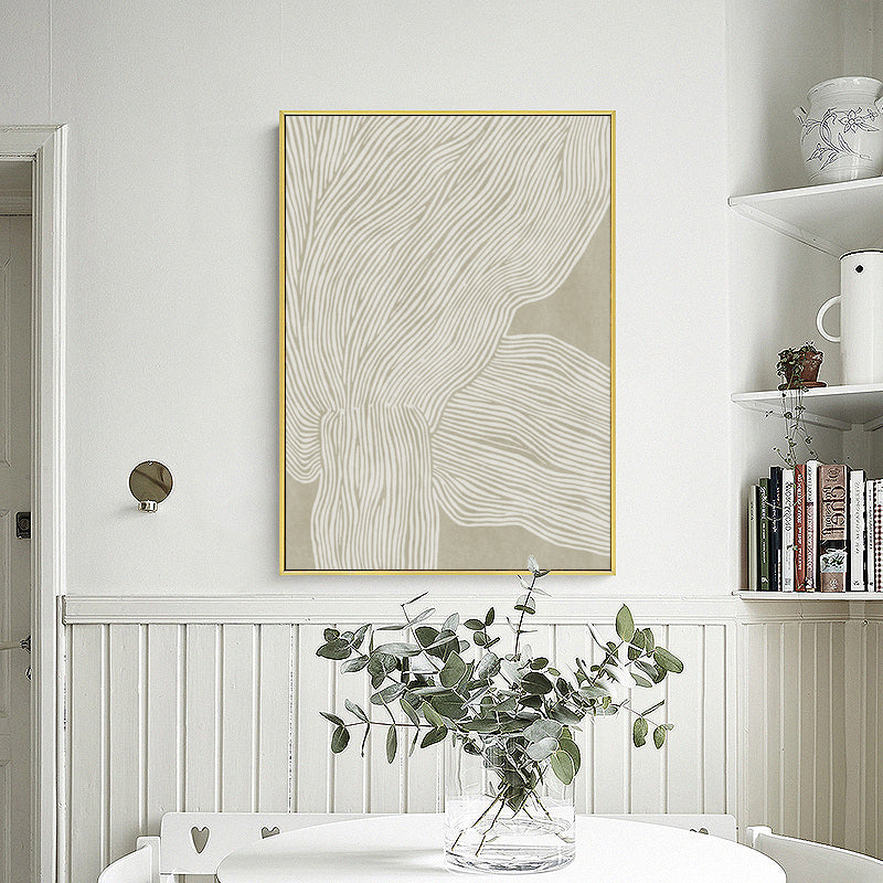 50cmx70cm Abstract Line 2 Sets Gold Frame Canvas Wall Art - BM House & Garden
