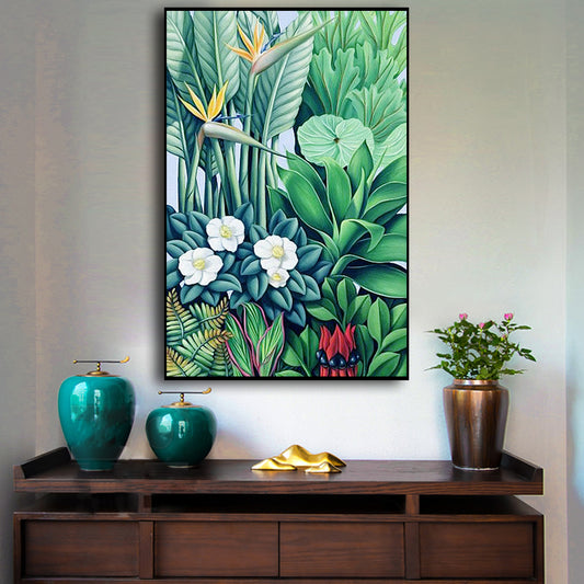 50cmx70cm Tropical plants Black Frame Canvas Wall Art - BM House & Garden