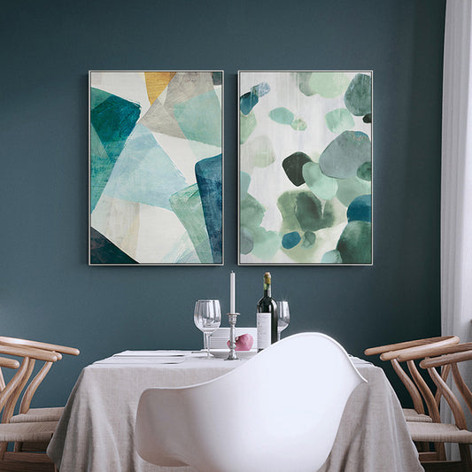 50cmx70cm Green Marble 2 Sets White Frame Canvas Wall Art - BM House & Garden