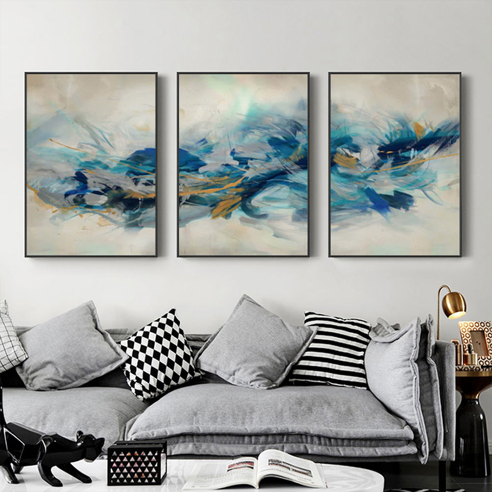 50cmx70cm The Universal 3 Sets Black Frame Canvas Wall Art - BM House & Garden