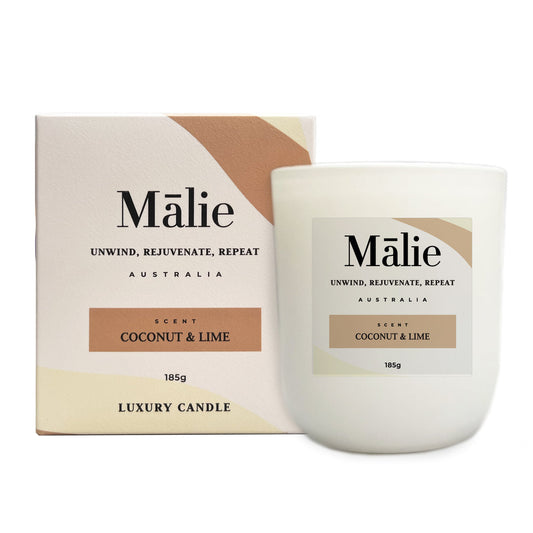 Coconut & Lime Luxury Soy Candle 185g - Malie - BM House & Garden