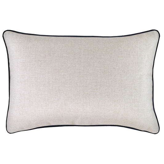 Cushion Cover-With Black Piping-Natural-35cm x 50cm - BM House & Garden