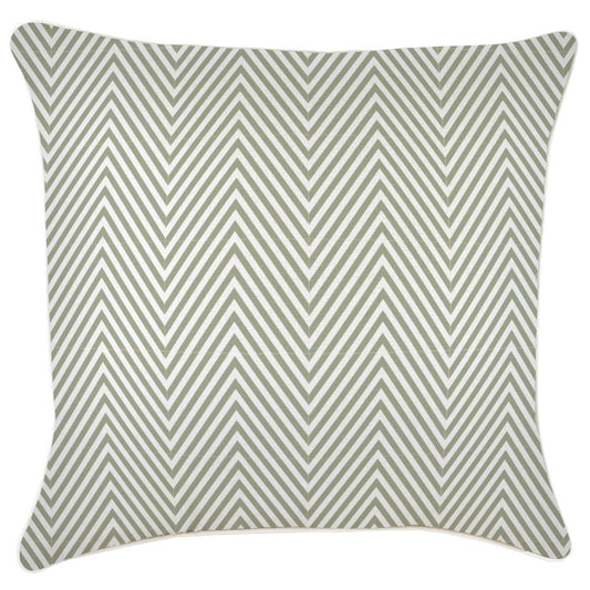 Cushion Cover-With Piping-Zig Zag Sage-60cm x 60cm - BM House & Garden