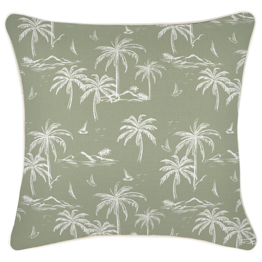 Cushion Cover-With Piping-Postcards Sage-45cm x 45cm - BM House & Garden