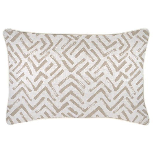 Cushion Cover-With Piping-Tribal-Beige-35cm x 50cm - BM House & Garden