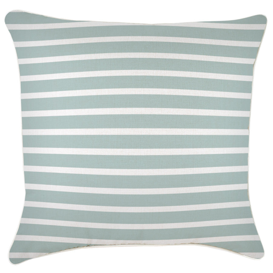 Cushion Cover-With Piping-Hampton Stripe Seafoam-60cm x 60cm - BM House & Garden