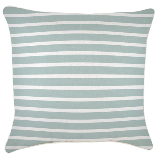Cushion Cover-With Piping-Hampton Stripe Seafoam-60cm x 60cm - BM House & Garden
