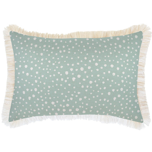 Cushion Cover-Coastal Fringe-Lunar Pale Mint-35cm x 50cm - BM House & Garden