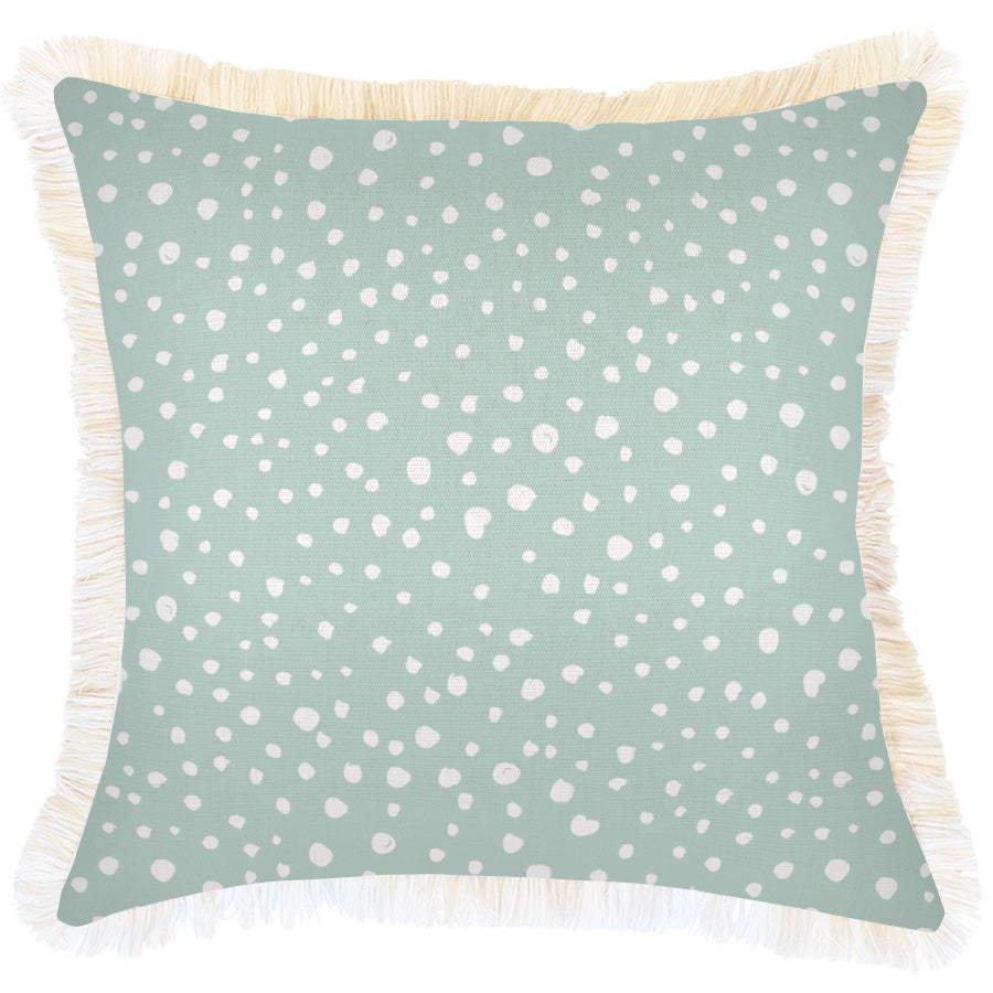 Cushion Cover-Coastal Fringe-Lunar Pale Mint-45cm x 45cm - BM House & Garden
