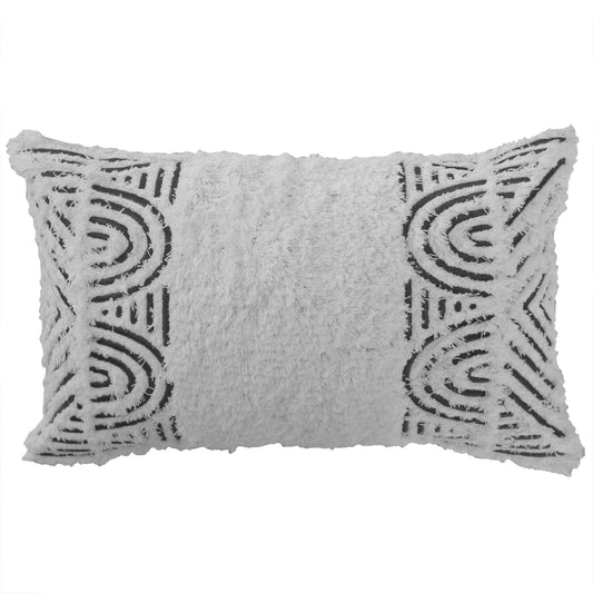 Cushion Cover-Boho Textured Single Sided-Africa Mono-30cm x 50cm - BM House & Garden