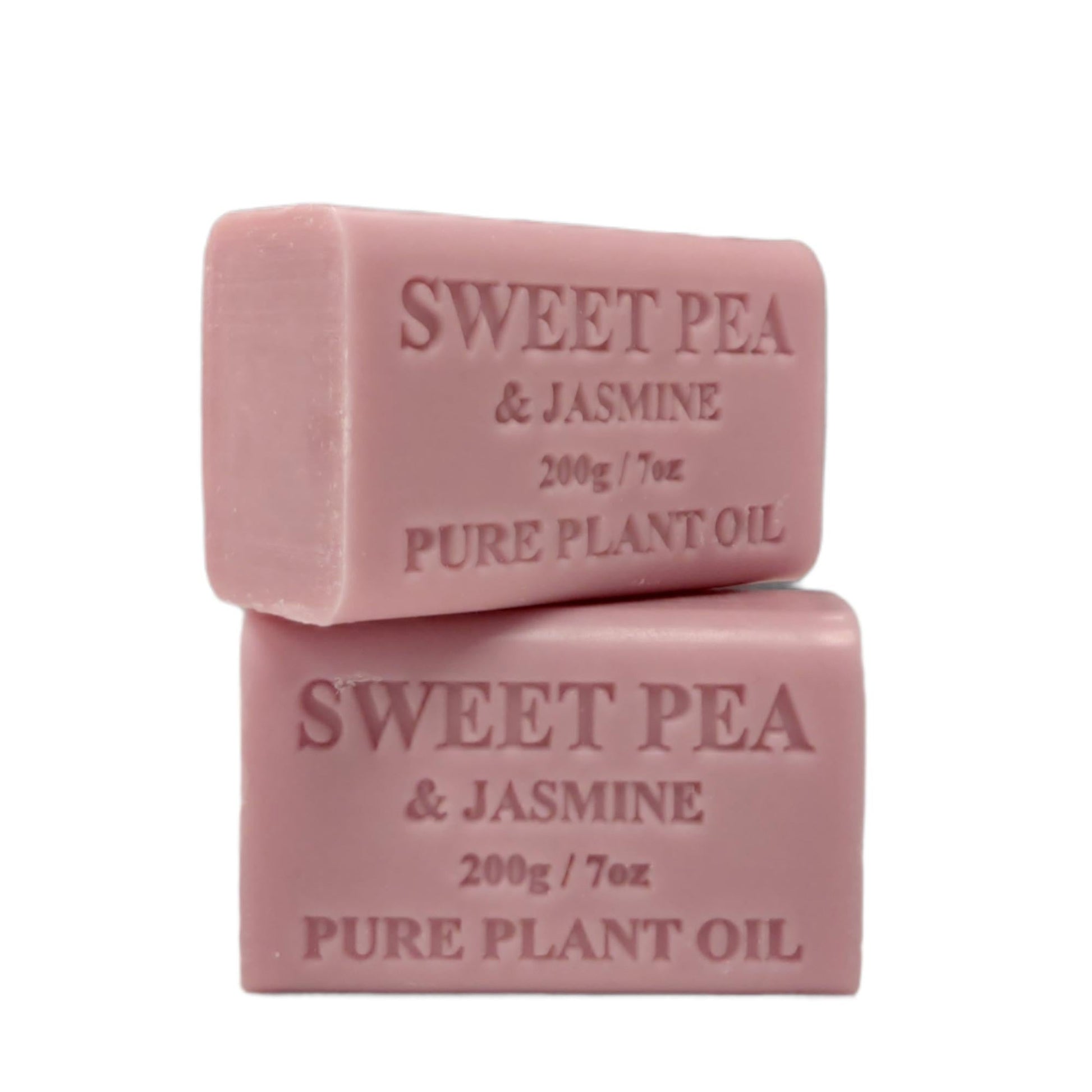 2x 200g Plant Oil Soap Sweet Pea Jasmine Scent Pure Natural Vegetable Base Bar - BM House & Garden