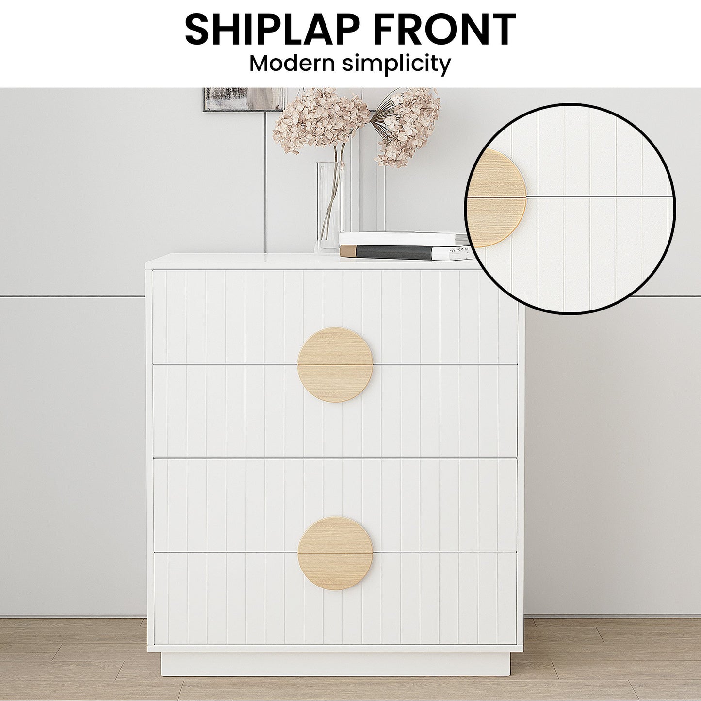 Sarantino Gail White Tallboy Dresser