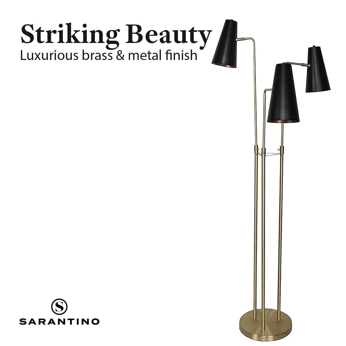 Sarantino Three Metal Shade Floor Lamp - BM House & Garden