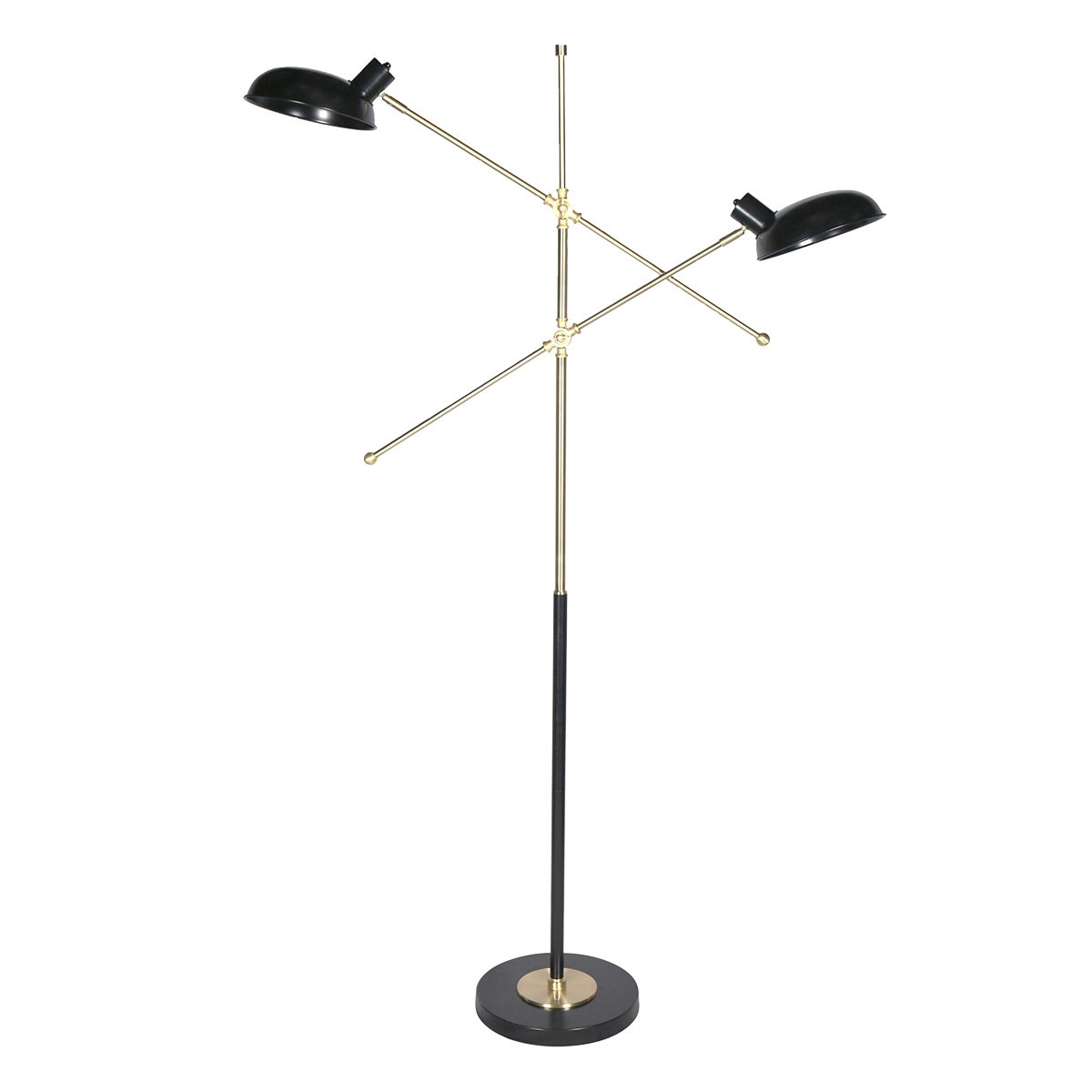 Sarantino Adjustable Two Light Lamp Black and Gold Finish - BM House & Garden