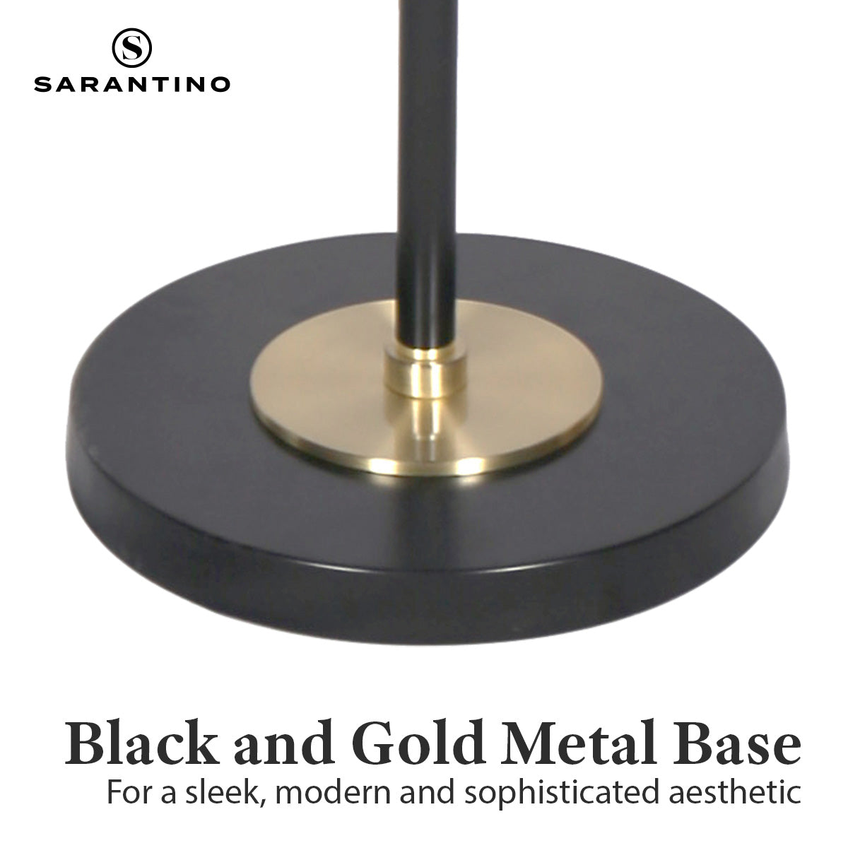 Sarantino Adjustable Two Light Lamp Black and Gold Finish - BM House & Garden