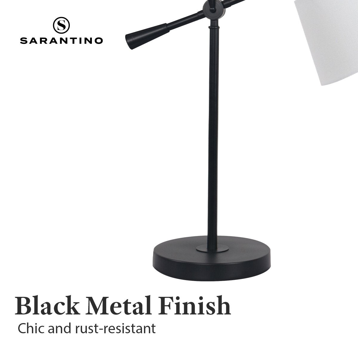 Sarantino Adjustable Metal Table Lamp In Black - BM House & Garden