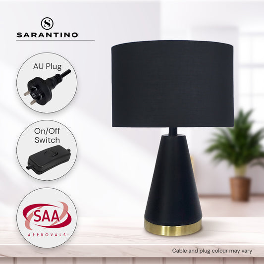 Sarantino Metal Table Lamp in Black and Gold - BM House & Garden