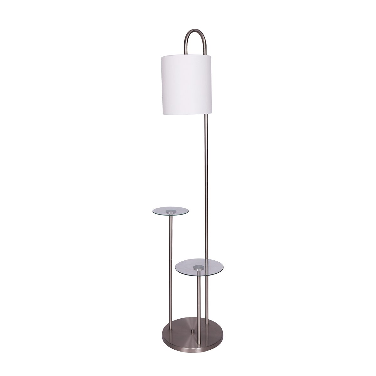 Sarantino Metal Floor Lamp with Glass Shelves - BM House & Garden
