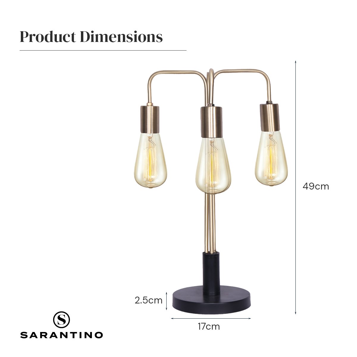 Sarantino Exposed Bulb Industrial Table Lamp - BM House & Garden