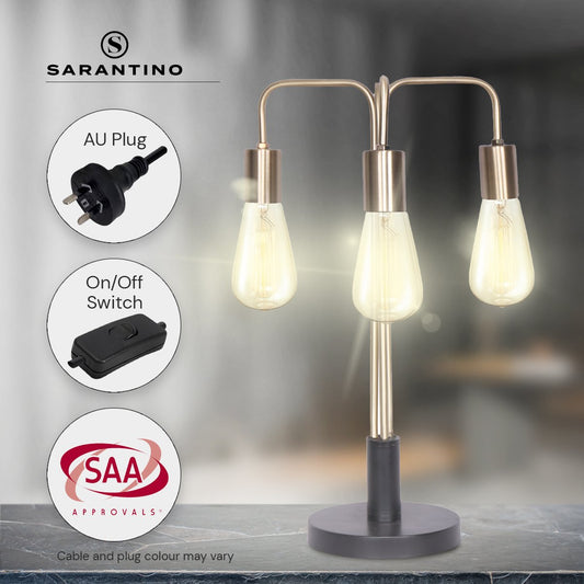 Sarantino Exposed Bulb Industrial Table Lamp - BM House & Garden