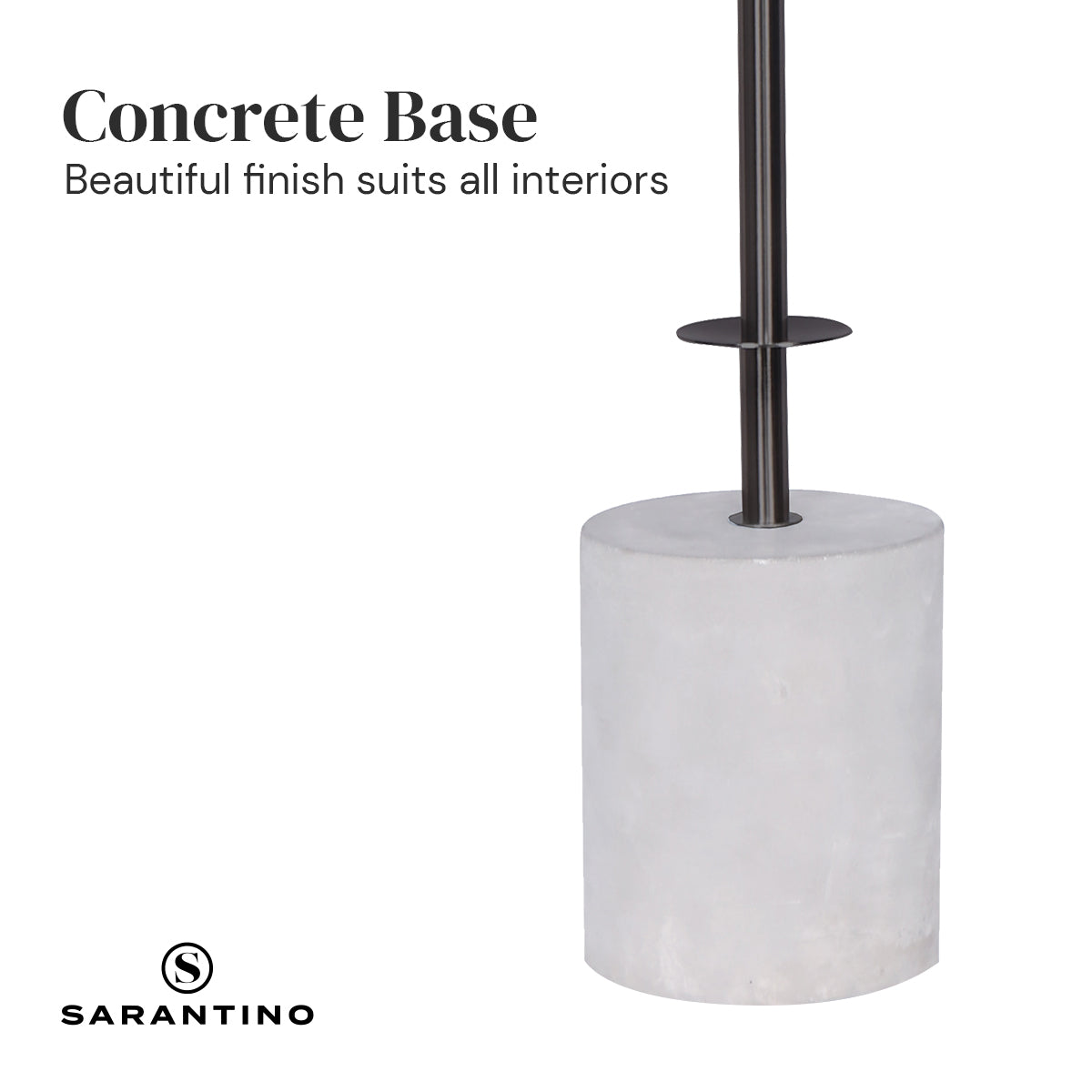 Sarantino Concrete & Metal Table Lamp with Off-White Linen Shade - BM House & Garden