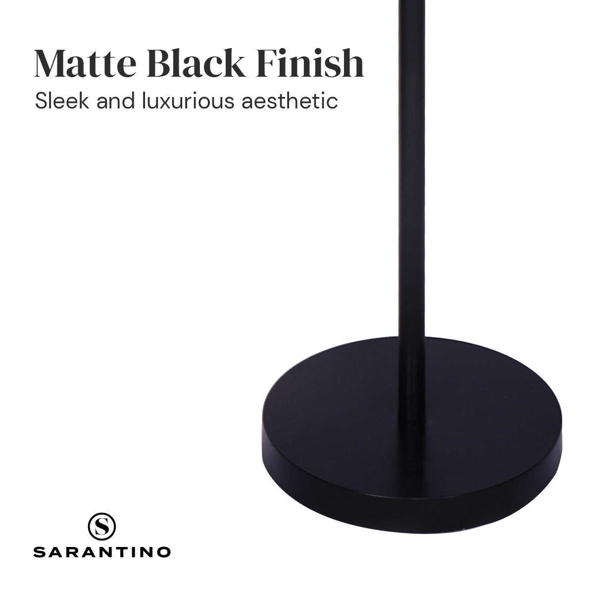 Sarantino Height-Adjustable Metal Floor Lamp Matte Black - BM House & Garden