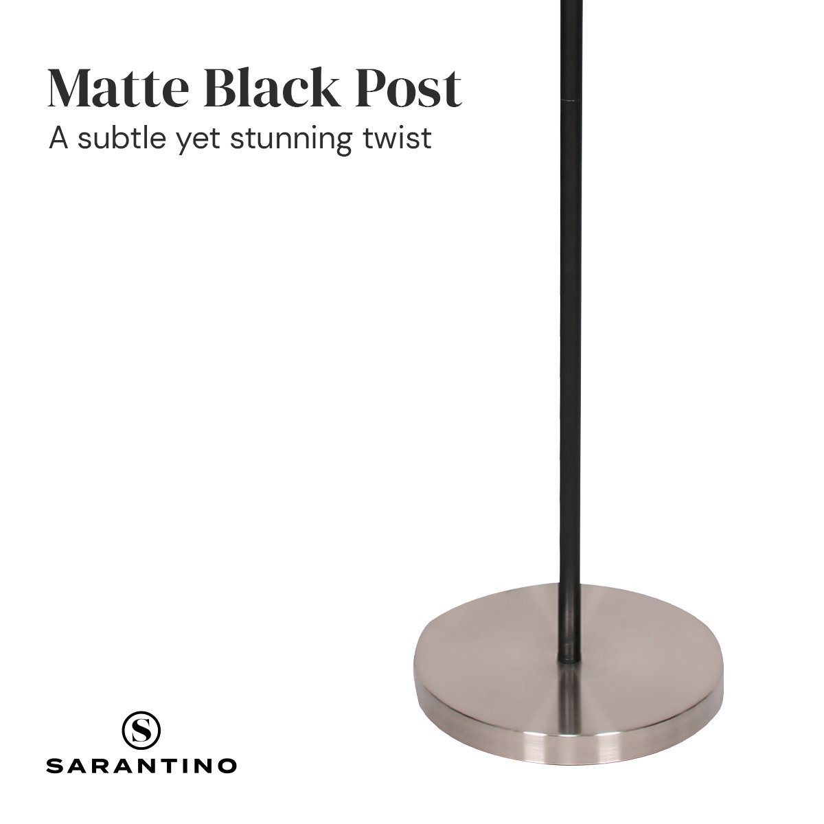 Sarantino 3-Shade Metal Floor Lamp Nickel & Matte Black Finish - BM House & Garden