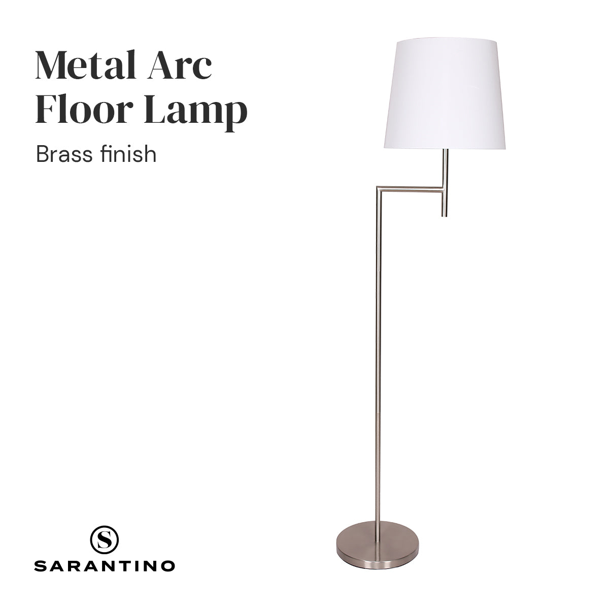 Sarantino Nickel Metal Arc Floor Lamp - BM House & Garden