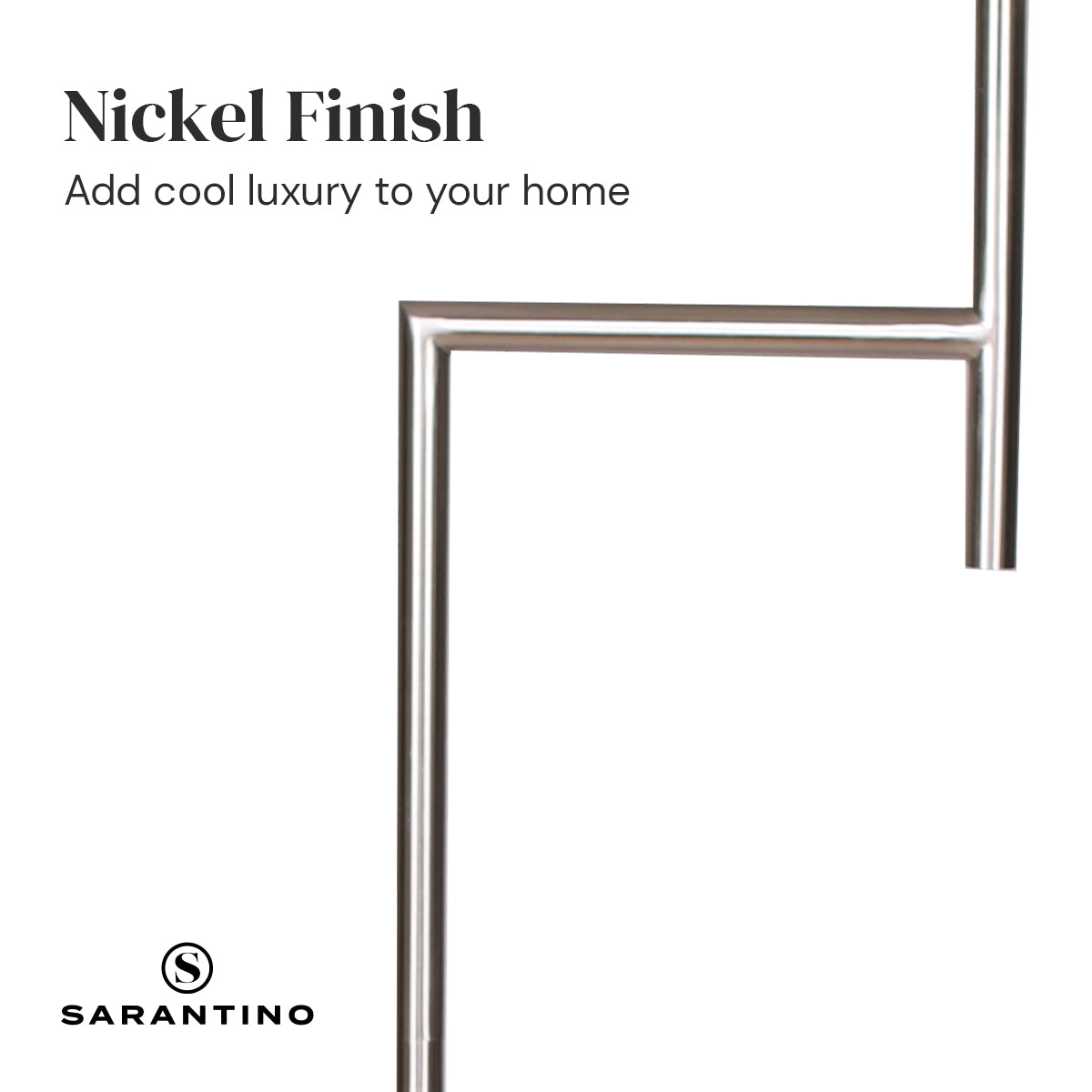 Sarantino Nickel Metal Arc Floor Lamp - BM House & Garden