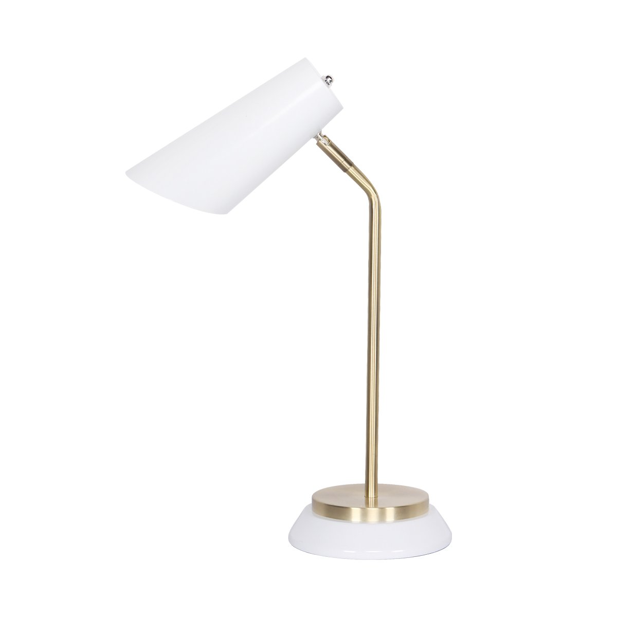 Sarantino Electric Reading Light Table Lamp Brass Finish - White - BM House & Garden