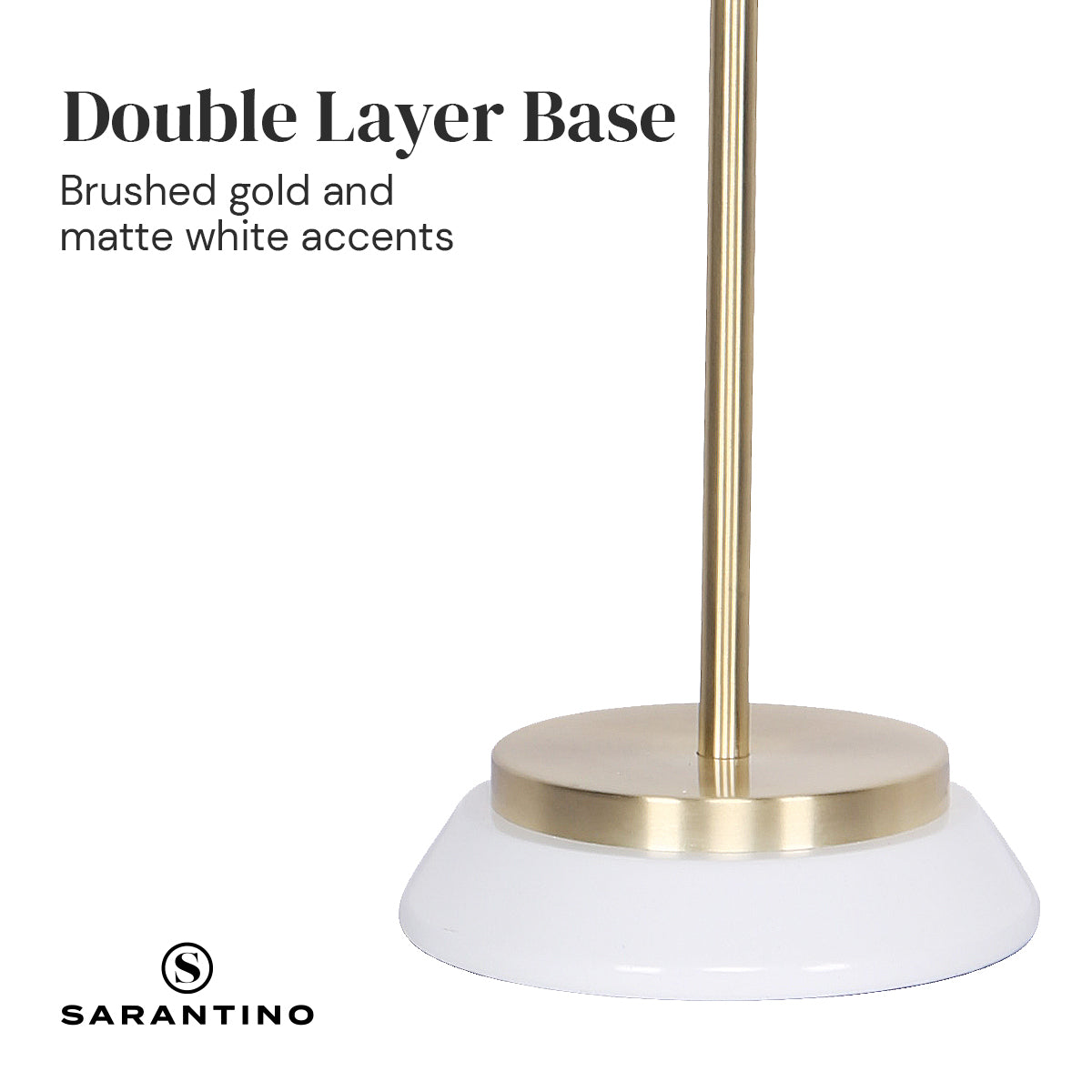 Sarantino Electric Reading Light Table Lamp Brass Finish - White - BM House & Garden