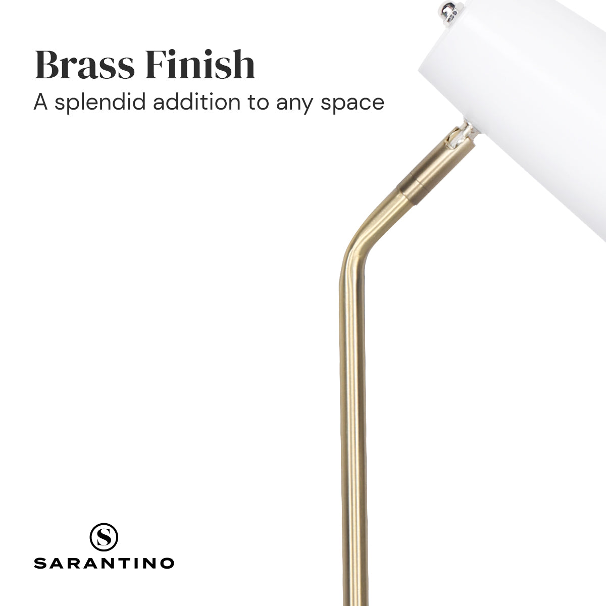 Sarantino Electric Reading Light Table Lamp Brass Finish - White - BM House & Garden