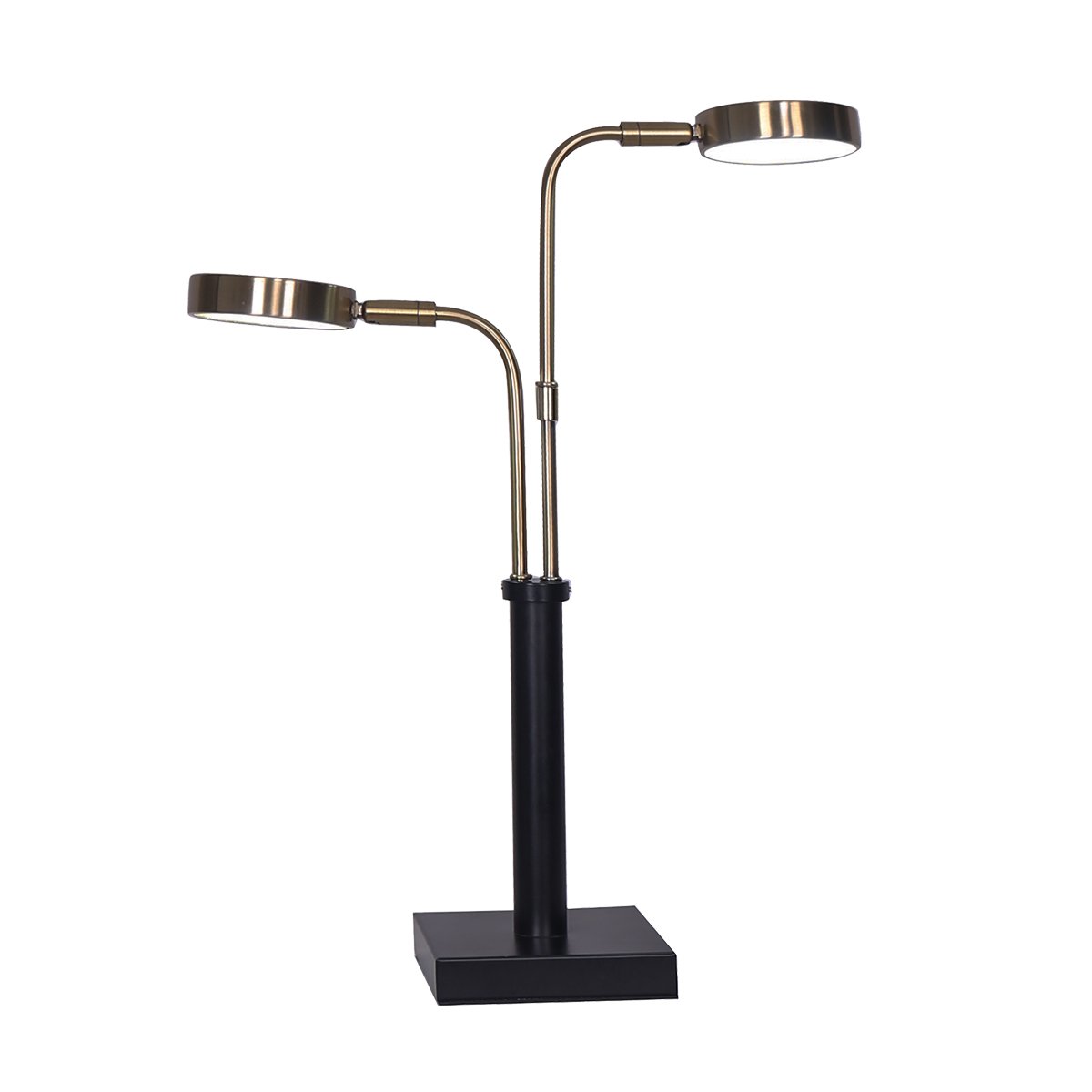 Sarantino LED Metal Table Lamp with 2 Lights Brushed Gold Black Finish - BM House & Garden