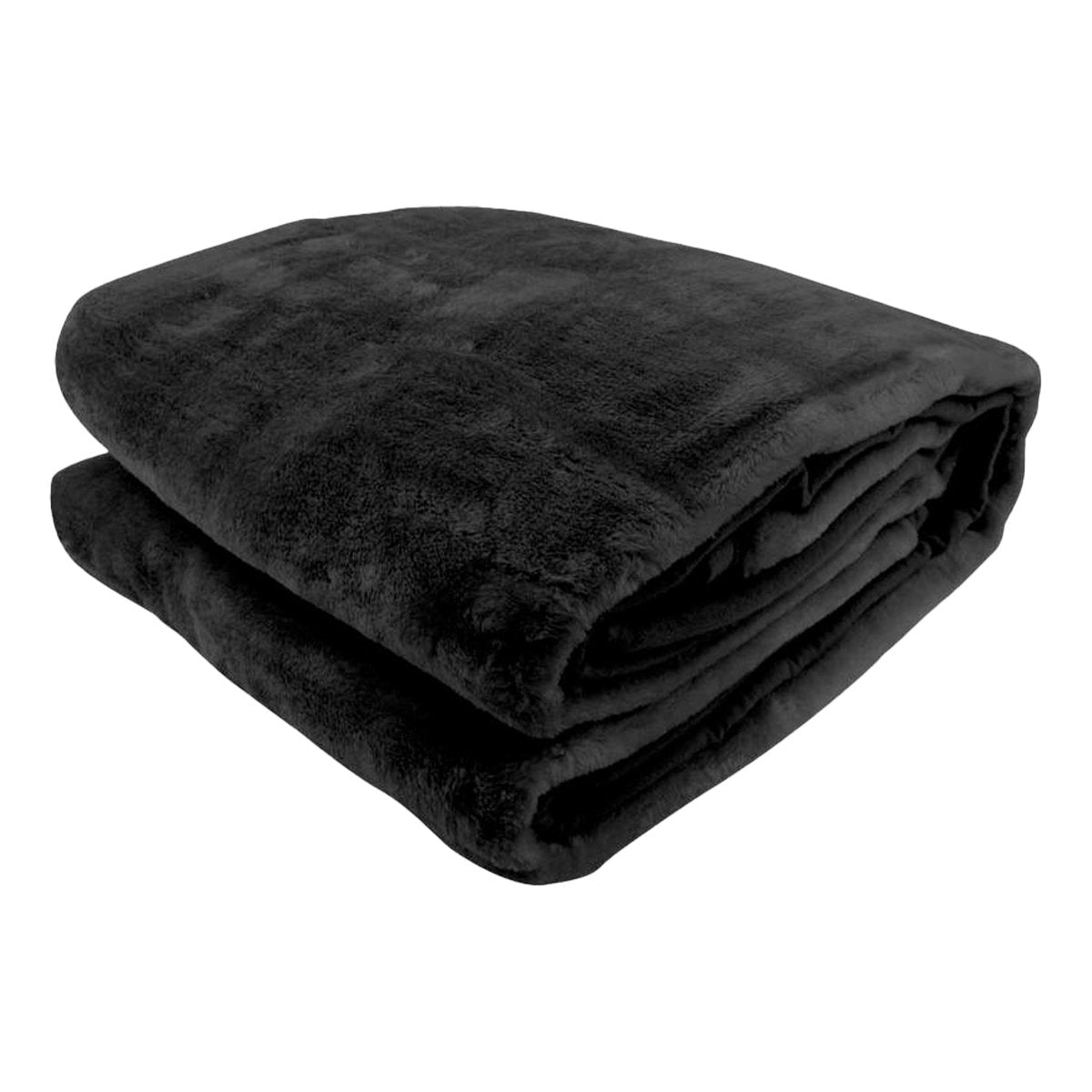 Laura Hill 600GSM Faux Mink Blanket Double-Sided Queen Size - Black - BM House & Garden