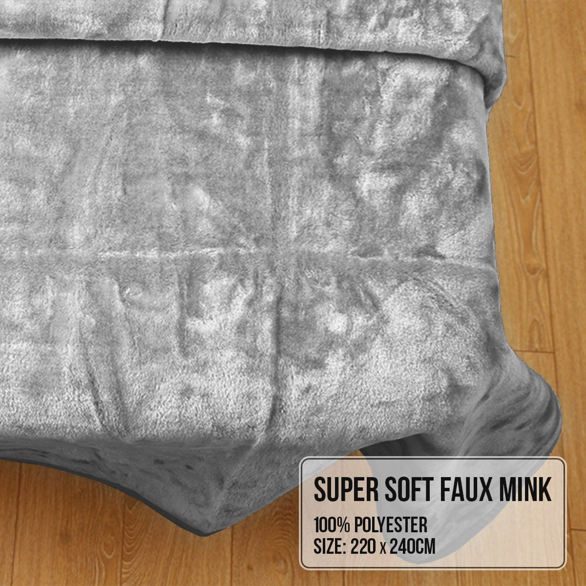 Laura Hill Mink Blanket Double Sided Queen Size Soft Plush Bed Faux Throw Rug 220 X 240cm - BM House & Garden