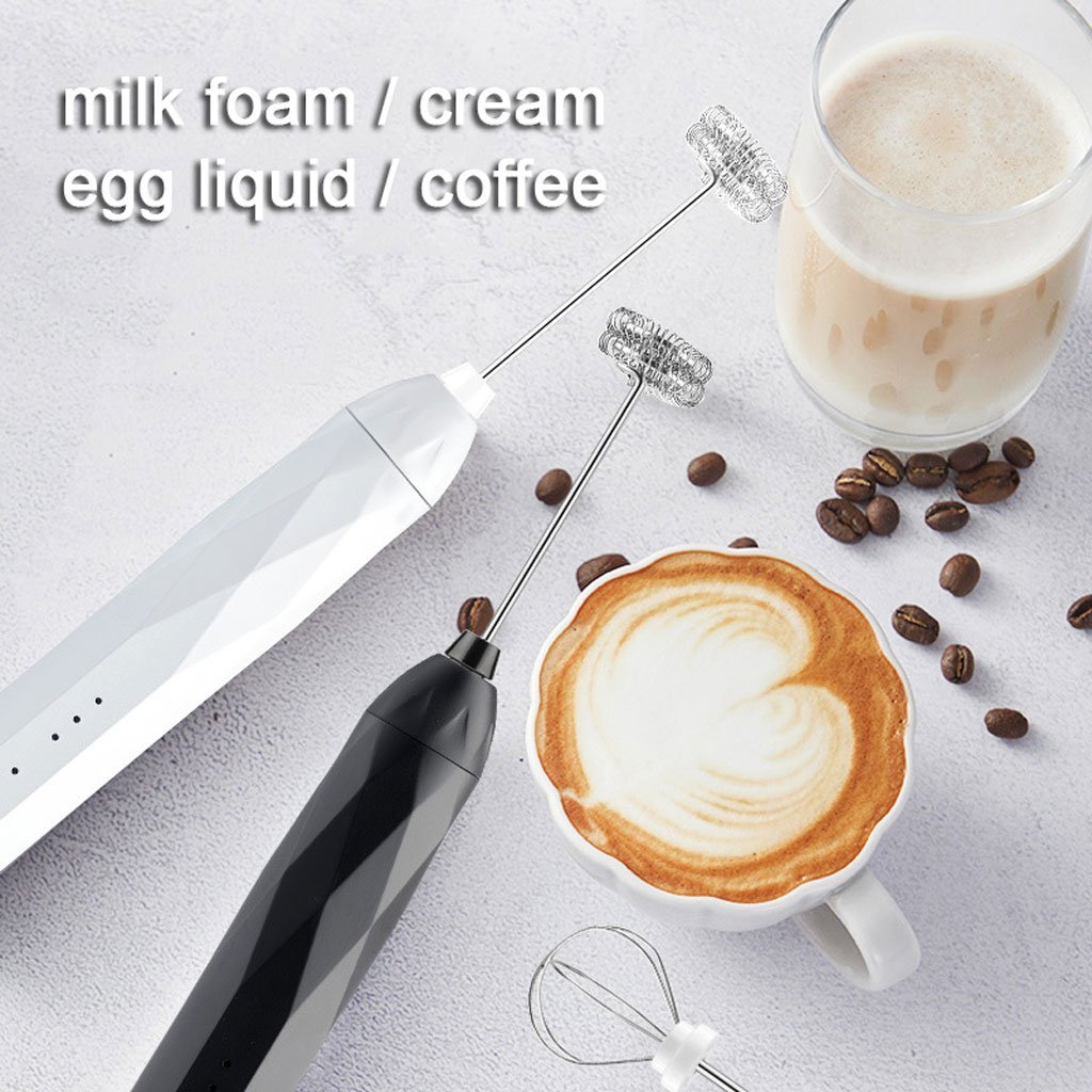 USB Charging Electric Egg Beater Milk Frother Handheld Drink Coffee Foamer Pink with 2 Stainless Steel Whisks - BM House & Garden