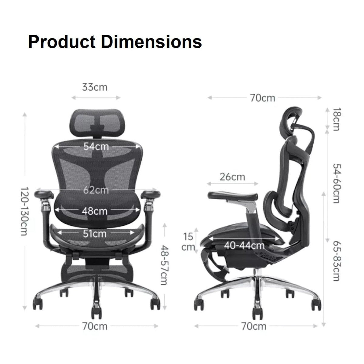 SIHOO Black Ergonomics Executive Office Chair with Footrest