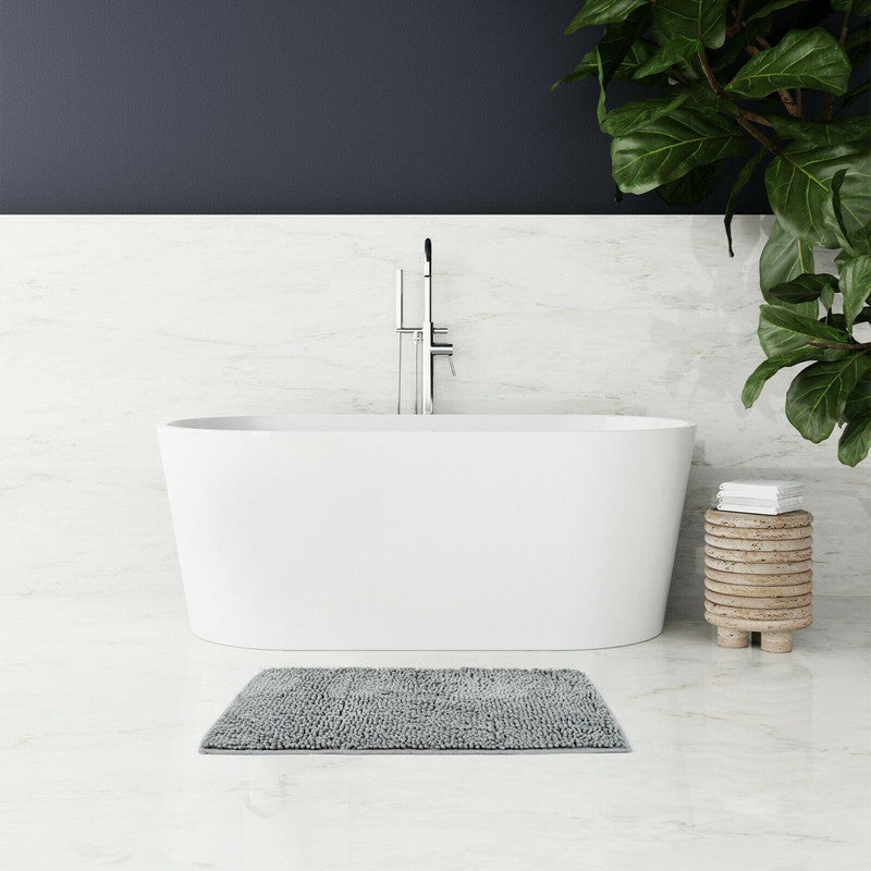 Microfiber Shower & Bathroom Bath Mat Non Slip Soft Pile Design (Beige) - BM House & Garden