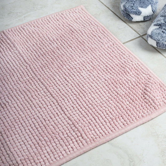 Microfiber Shower & Bathroom Bath Mat Non Slip Soft Pile Design (Pink) - BM House & Garden