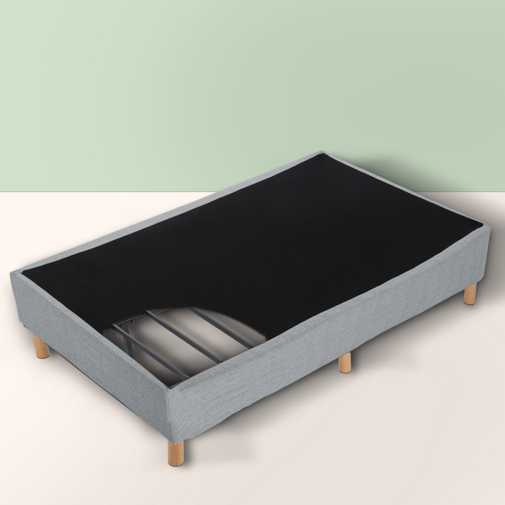 Metal Bedframe Mattress Foundation (Light Grey) - King - BM House & Garden