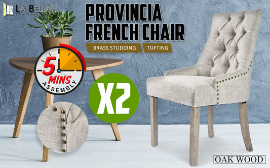 La Bella Set of 2 Cream French Provincial Dining Chair - BM House & Garden