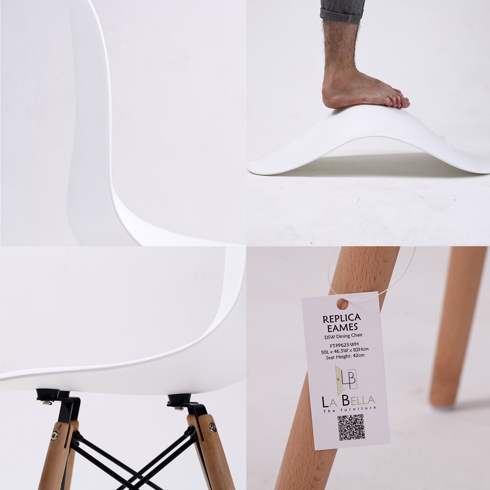La Bella Set of 4 White Retro Dining Chairs - BM House & Garden