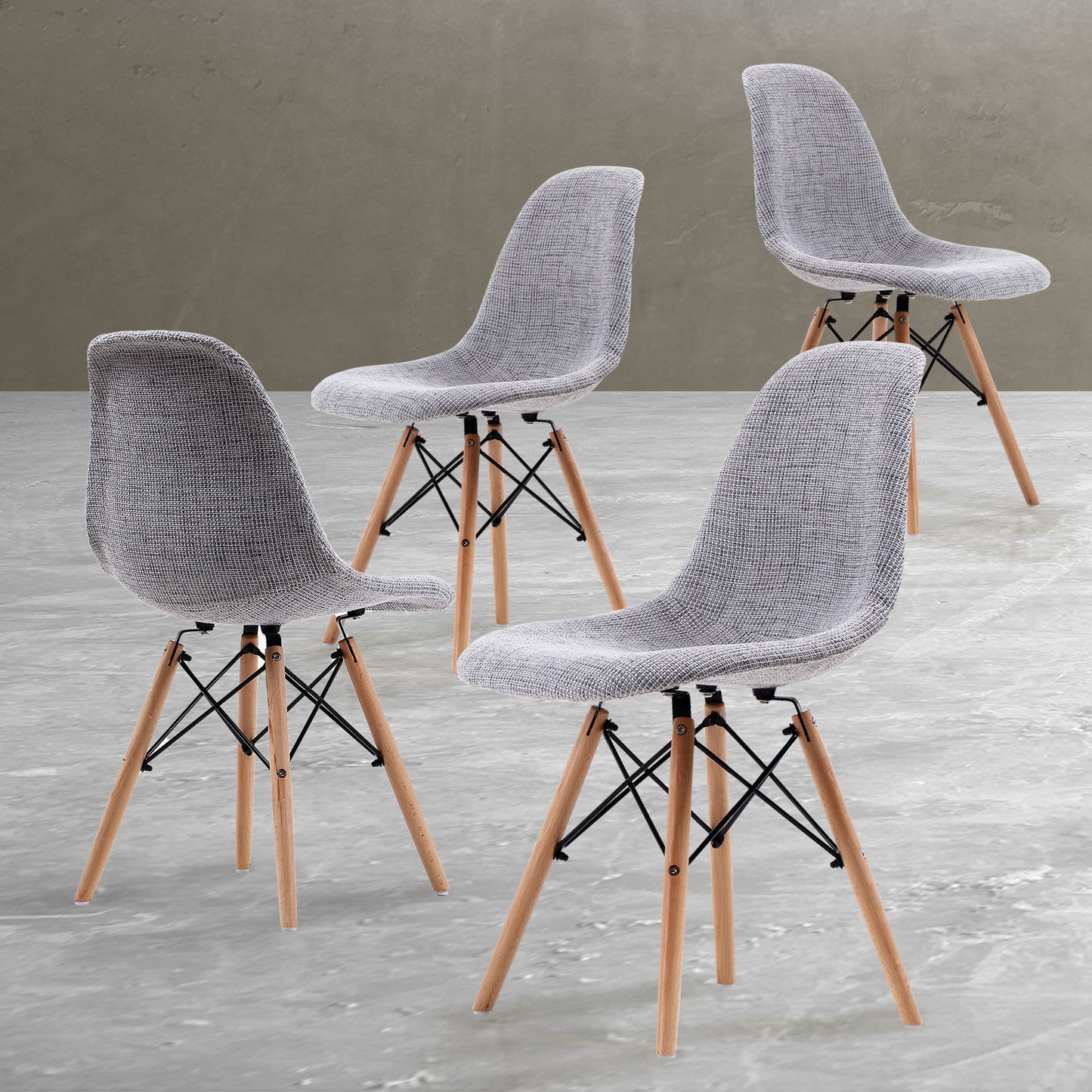 La Bella Set of 4 Grey Retro Dining Chairs - BM House & Garden