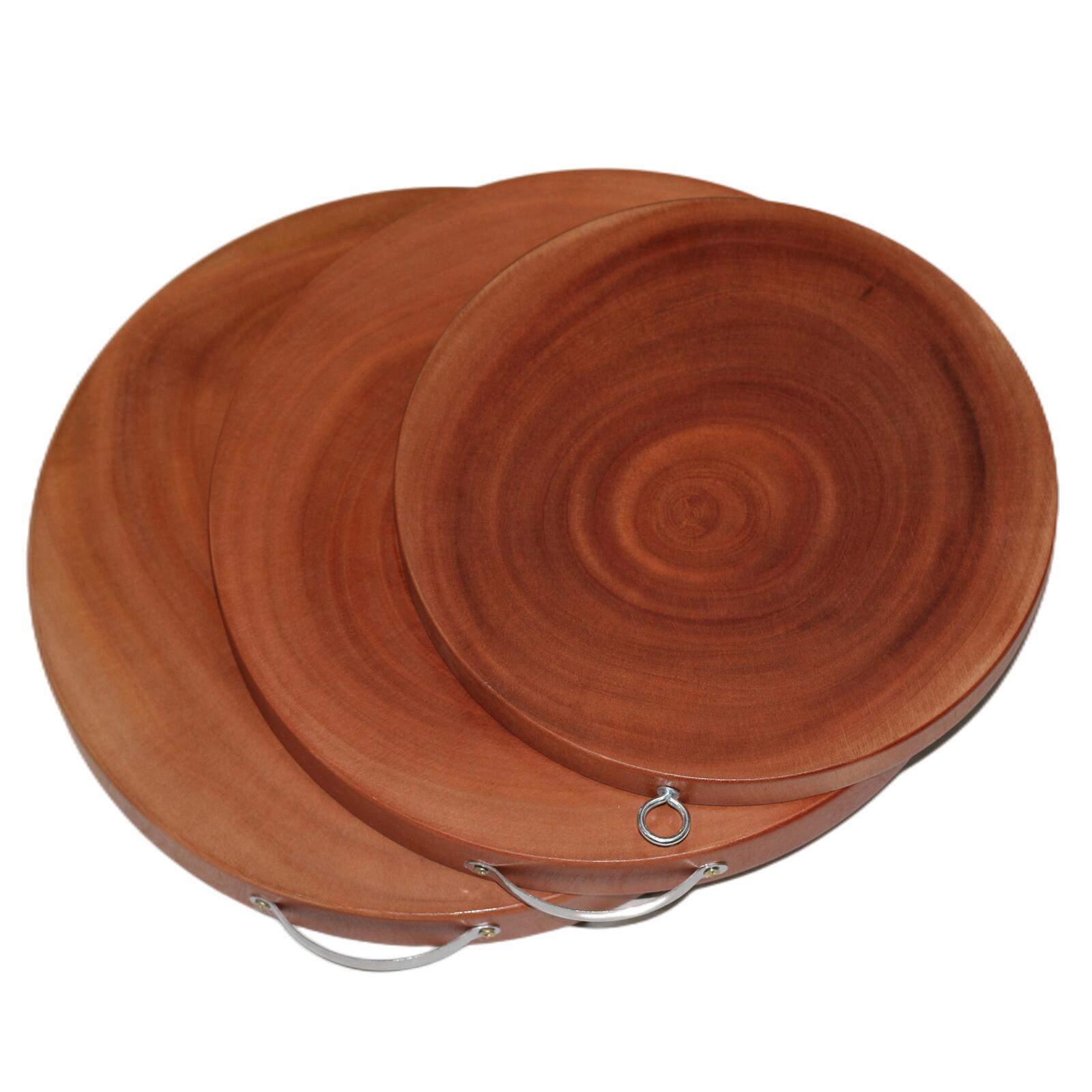 3 Natural Hardwood Hygienic Kitchen Cutting Wooden Chopping Board Round - BM House & Garden