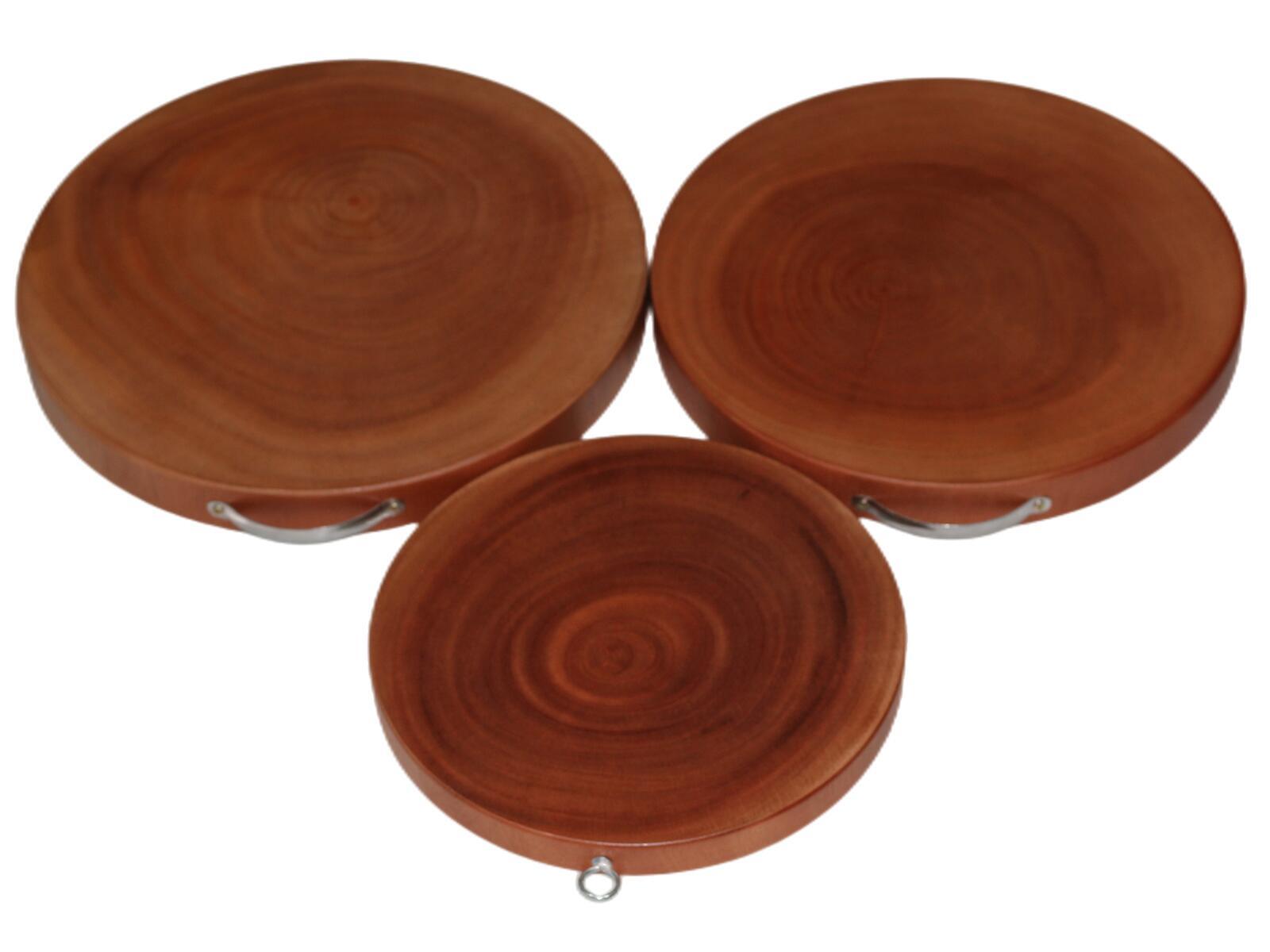 3 Natural Hardwood Hygienic Kitchen Cutting Wooden Chopping Board Round - BM House & Garden