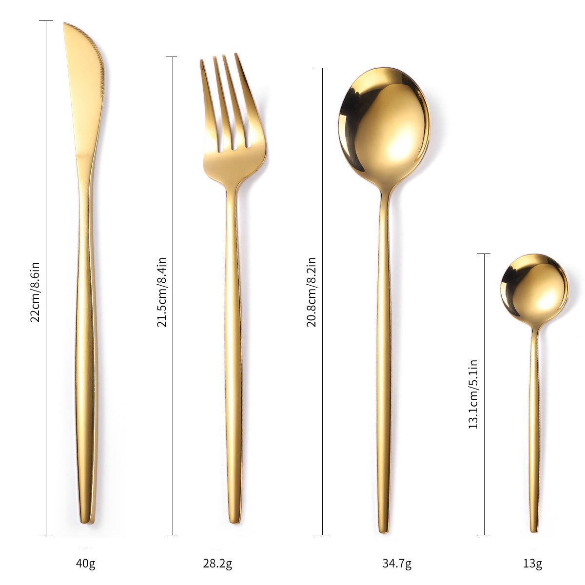 16 Piece Stainless Steel Gold Cutlery Set - BM House & Garden