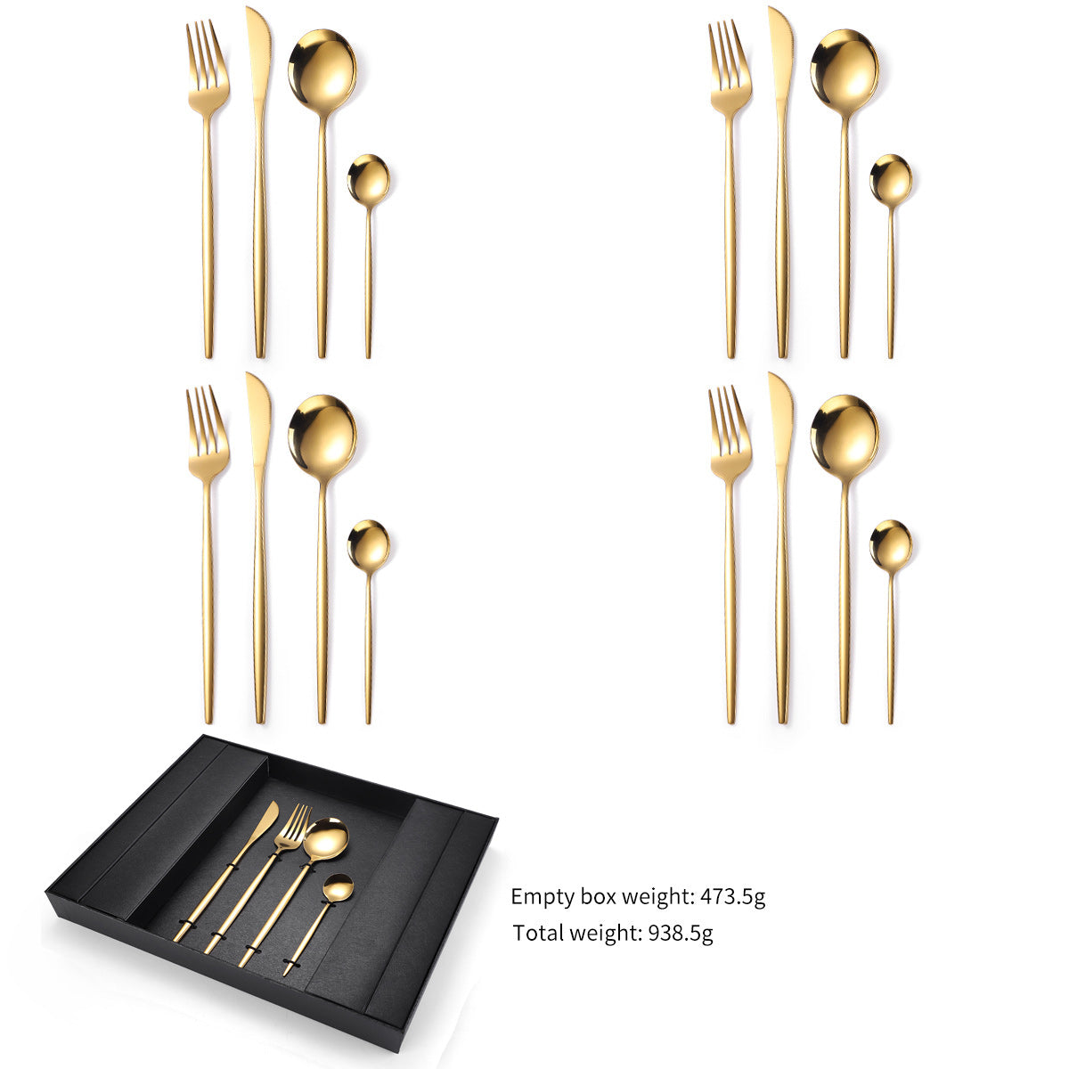 16 Piece Stainless Steel Gold Cutlery Set - BM House & Garden