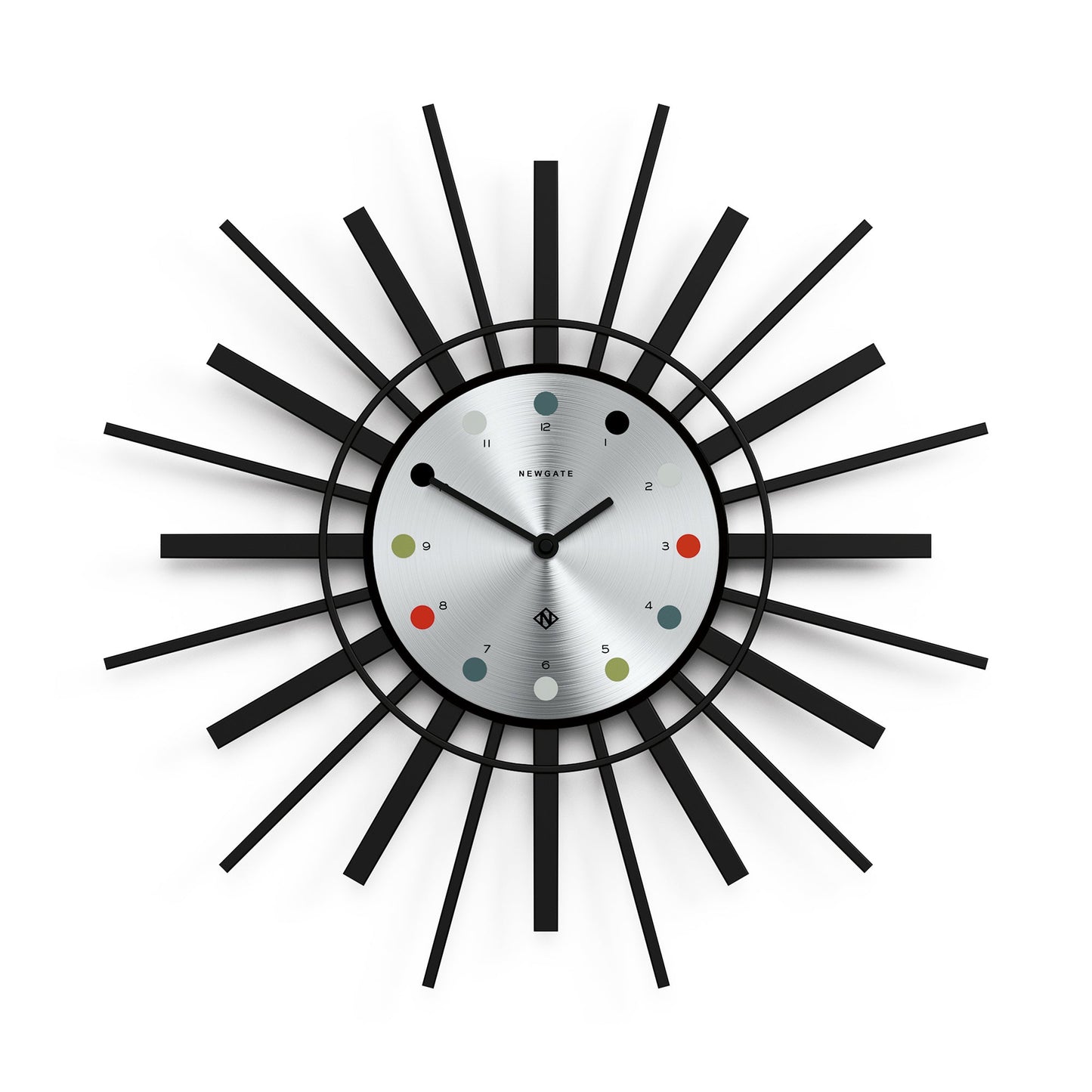 Newgate Stingray Wall Clock Black - Silver Dial - BM House & Garden
