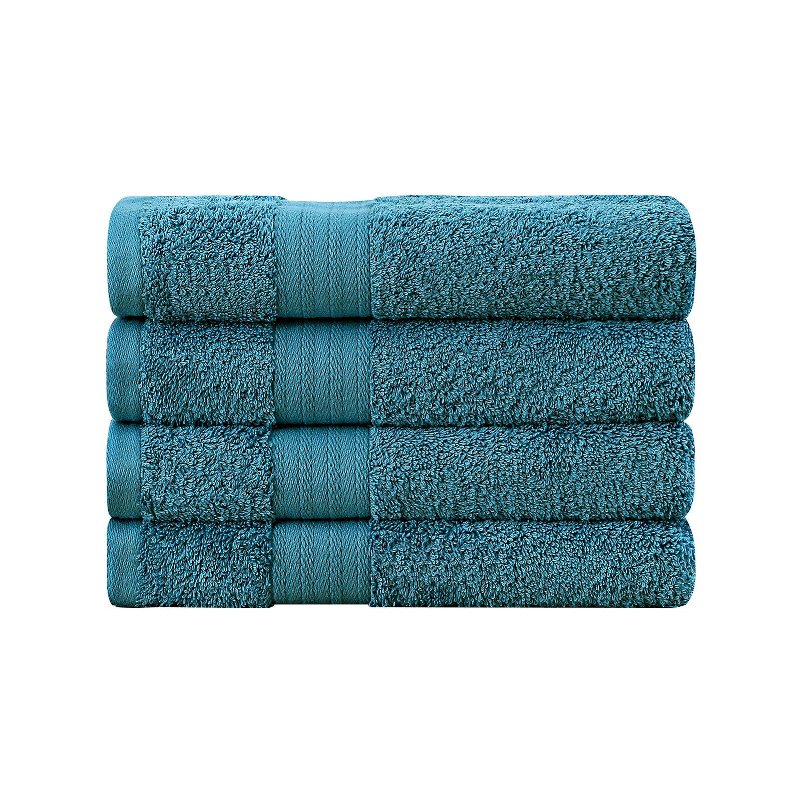 Linenland Bath Towel 4 Piece Cotton Hand Towels Set - Blue - BM House & Garden